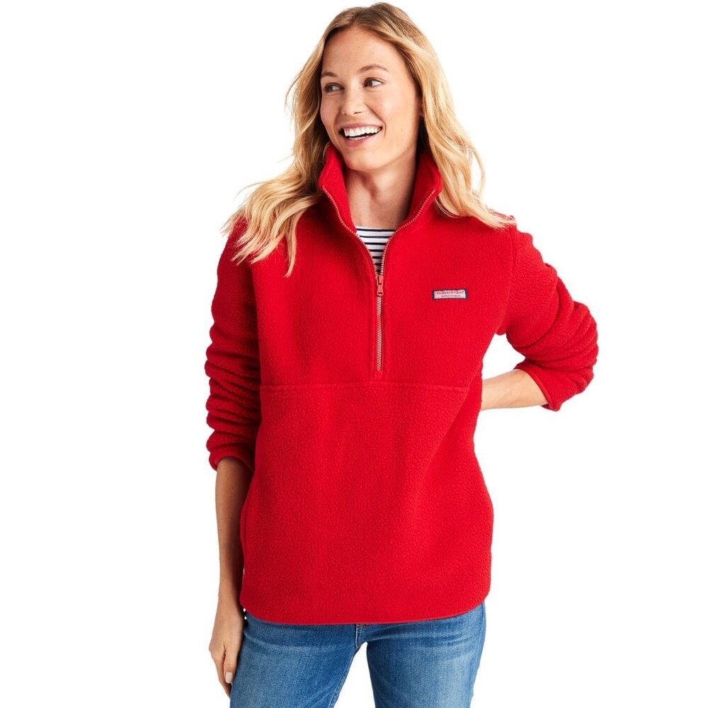 NWT Vineyard Vines Sherpa Popover in Red Velvet